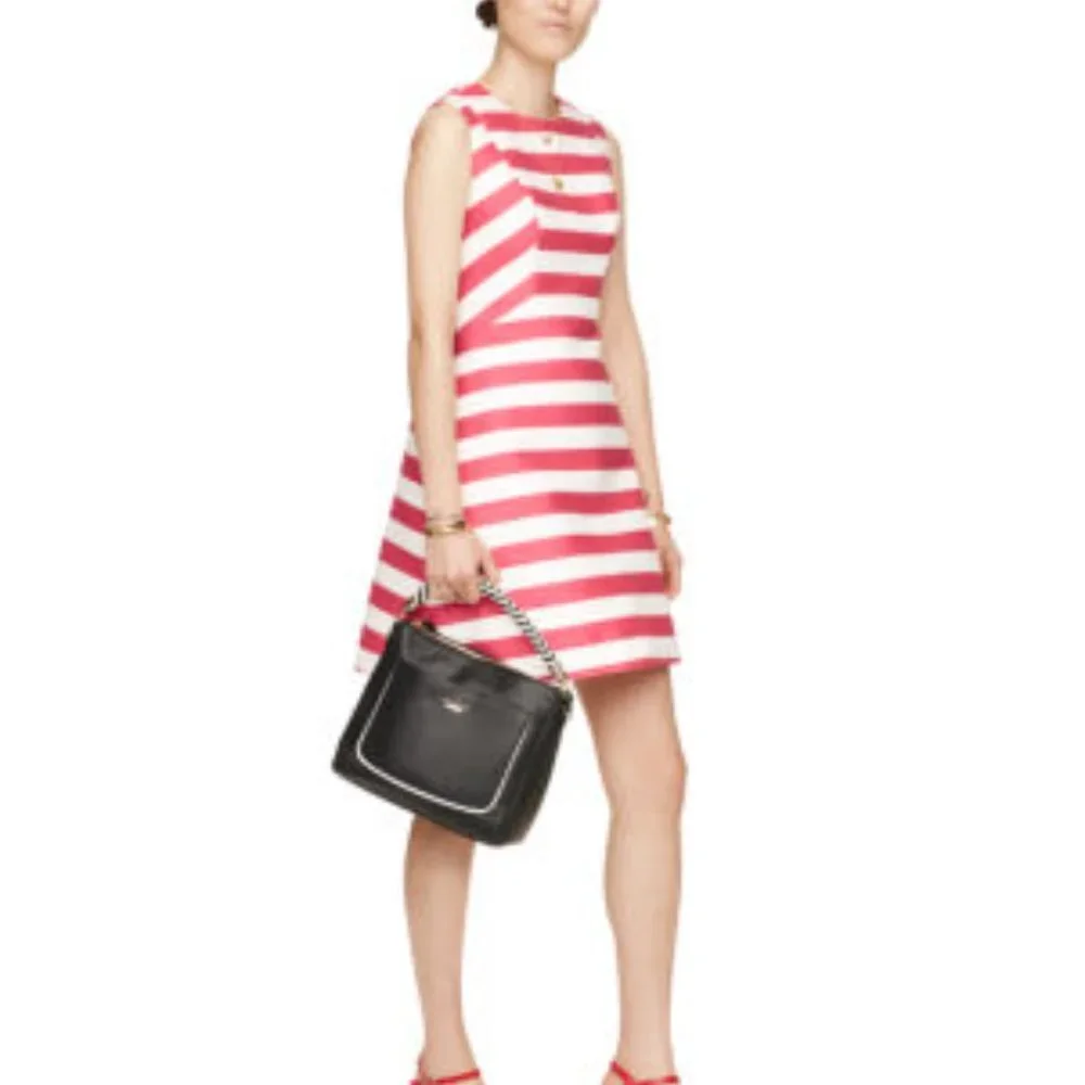 Kate Spade Kite Sicily Dress Womens Size 4 Pink White Stripes Lined‎ Sleeveless